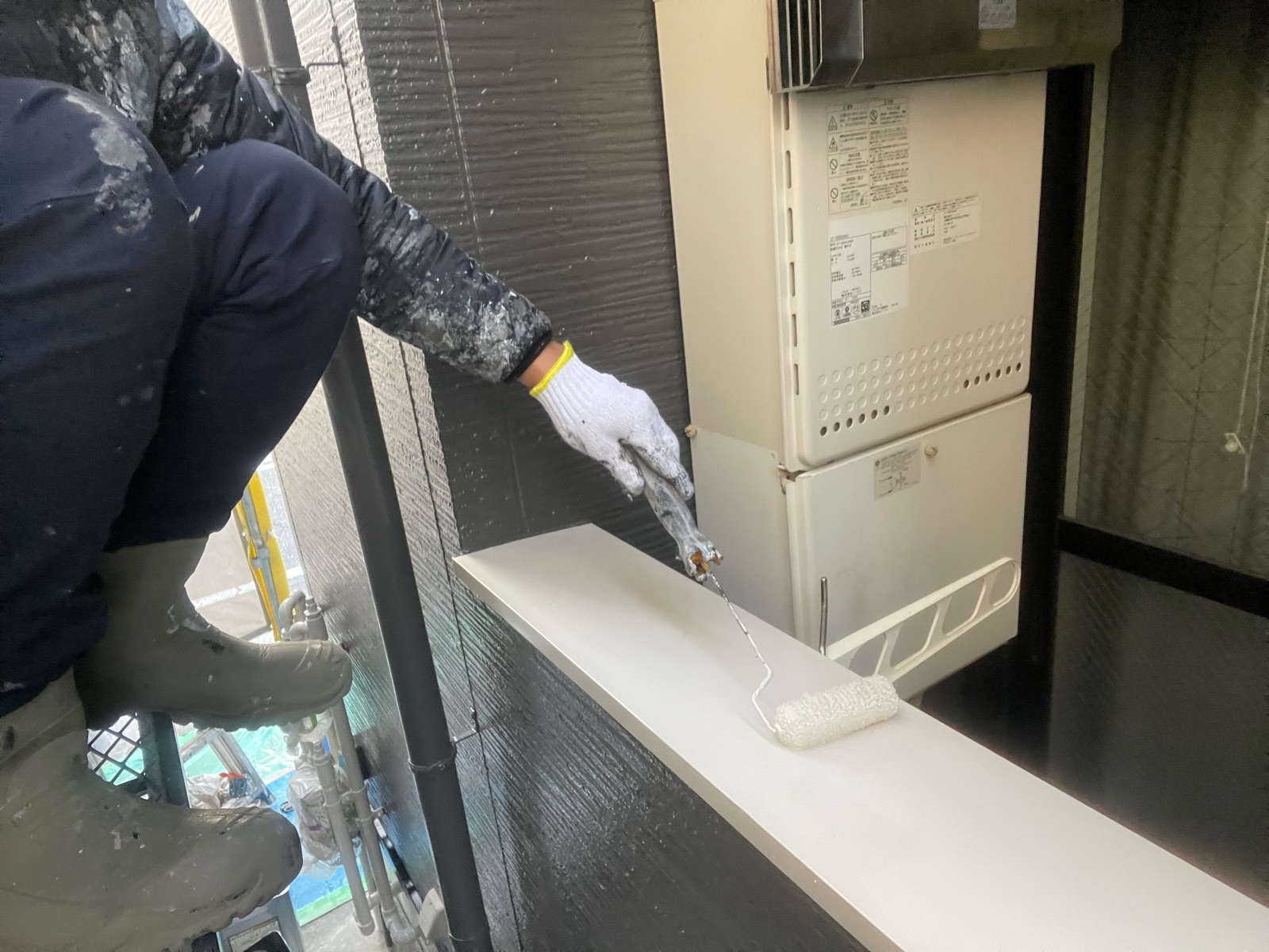 笠木板金上塗り塗装