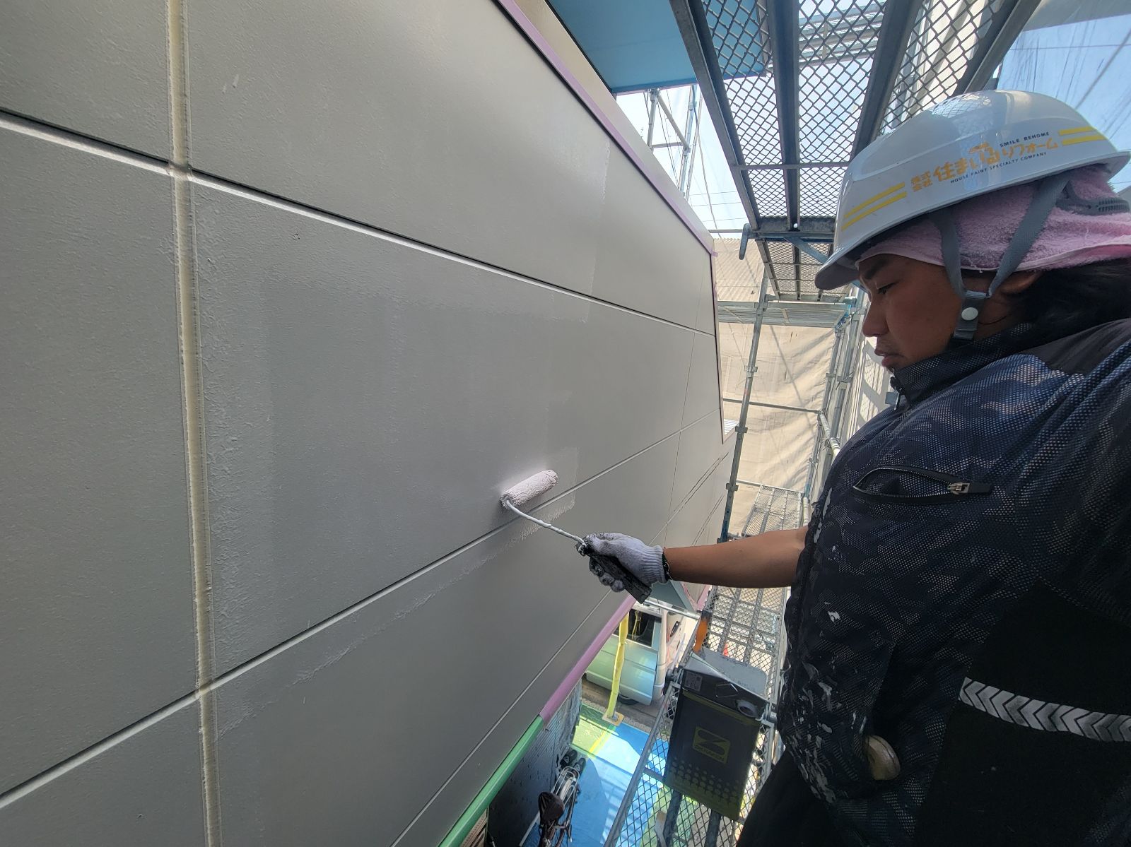 外壁デザインペイント部下塗り塗装