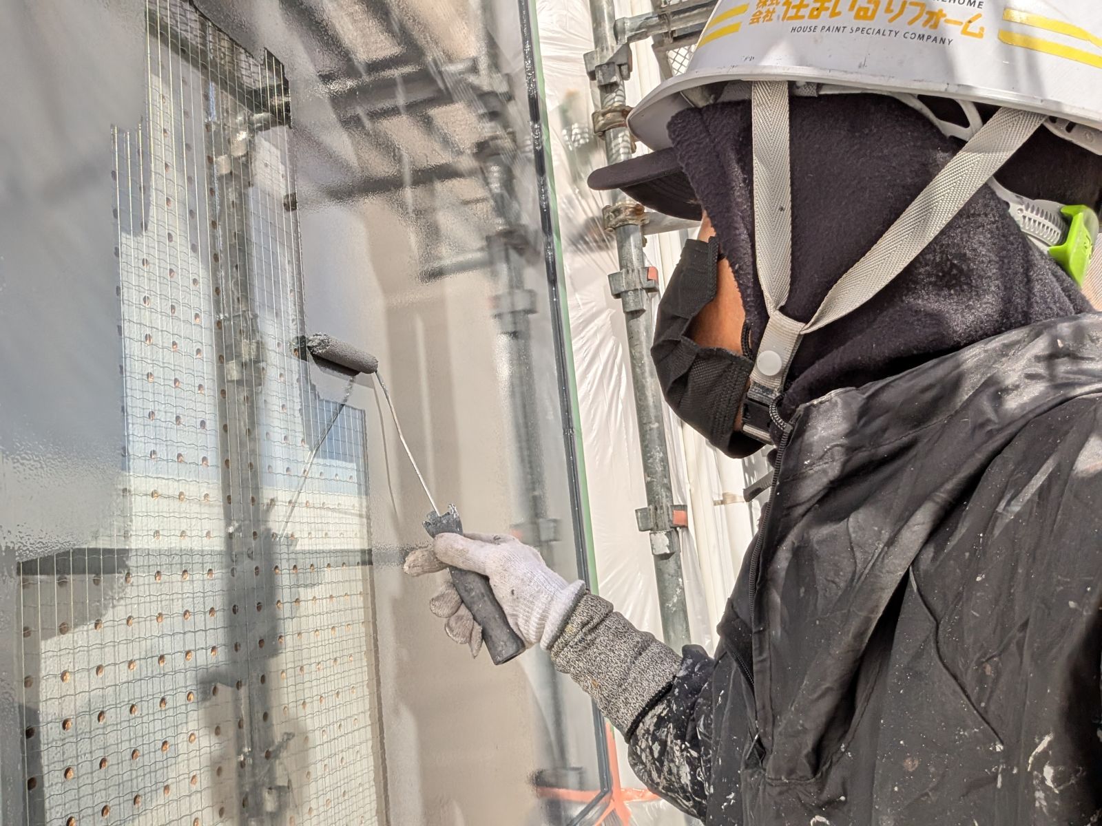 ガラス塗装作業